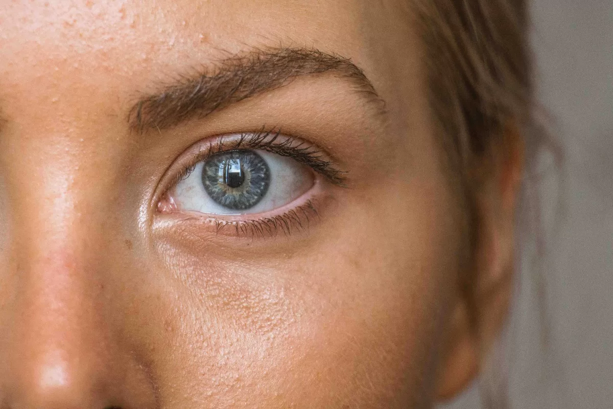 A close up image of a green eye