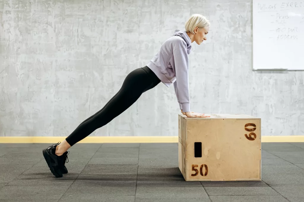 A woman doing plank