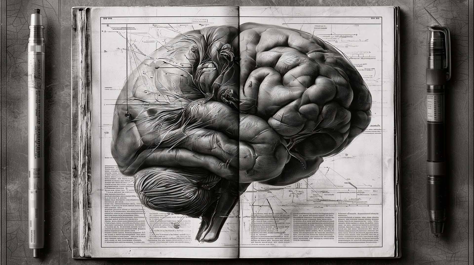 A drawing of a brain